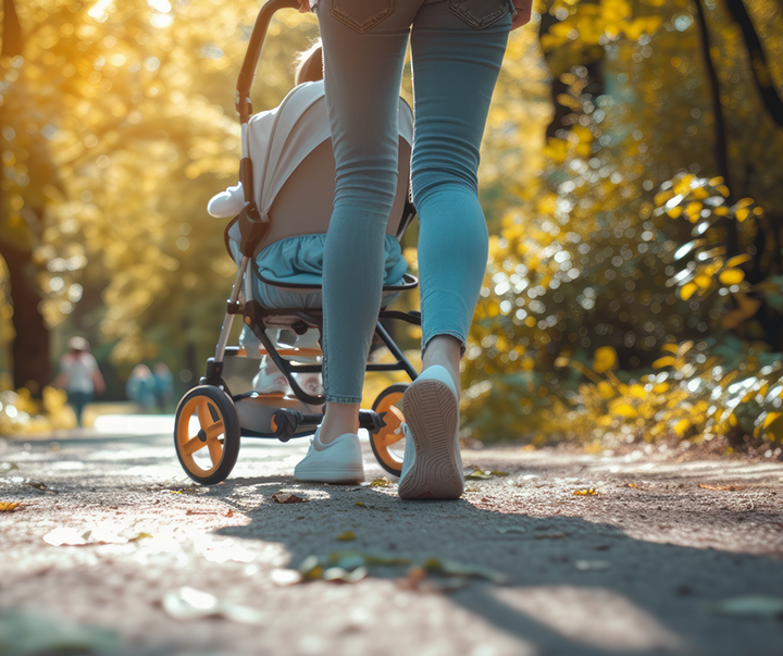 Image of mom walking stroller