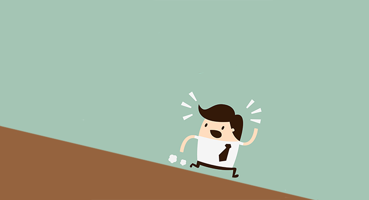 Cartoon business man running away from anxiety in Westfield NJ