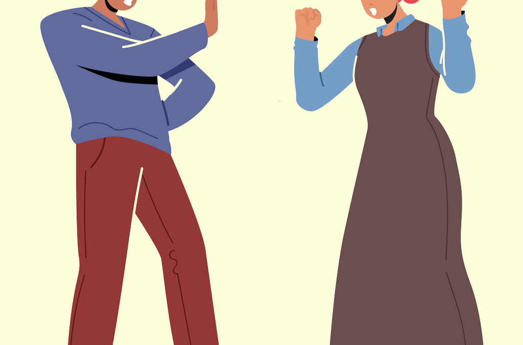 Couple in the middle of argument