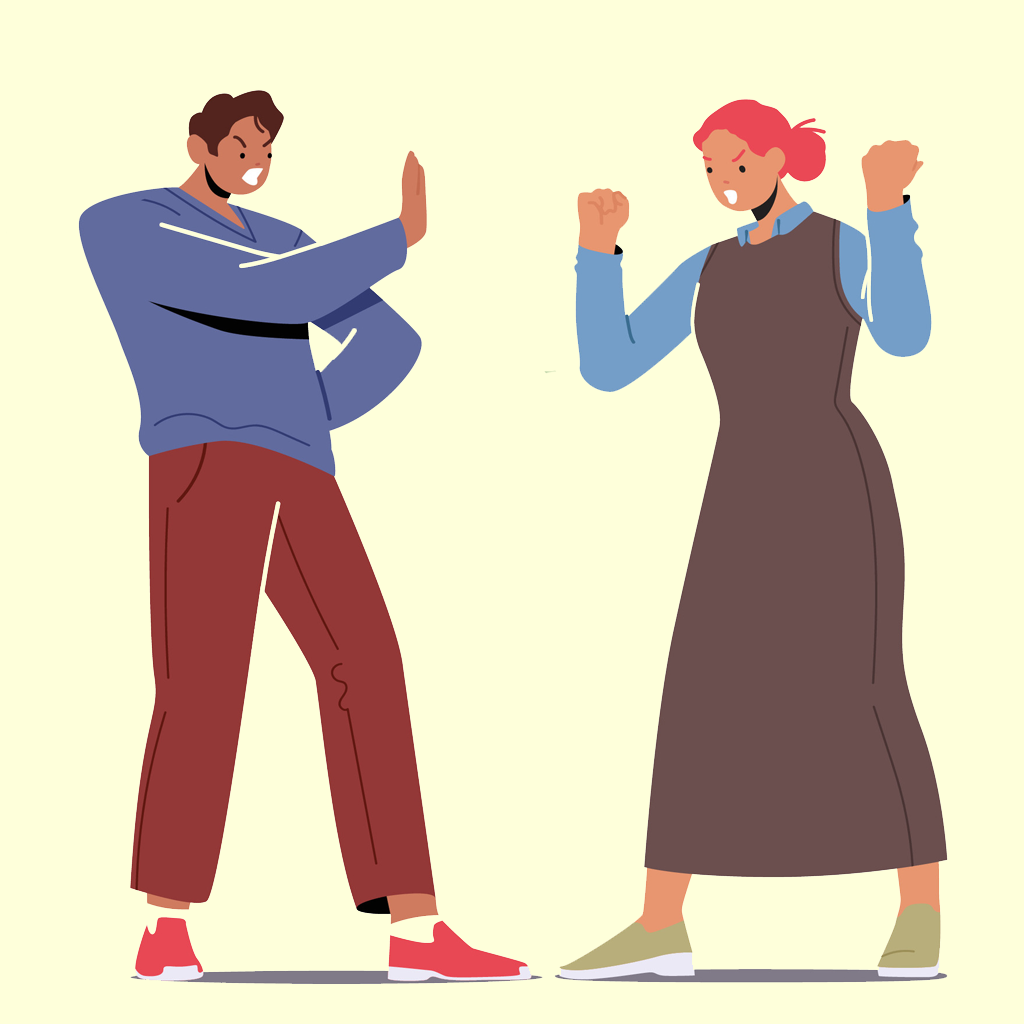 Couple in the middle of argument