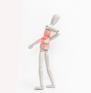 Posable figure with back pain
